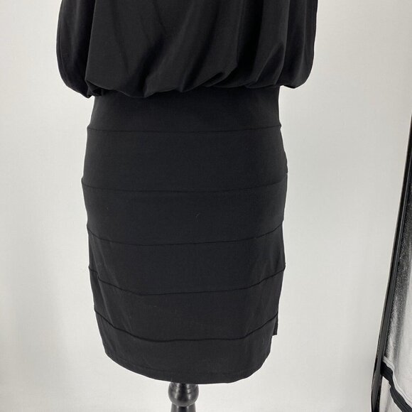 EUC Cachet Beaded Neck Keyhole Back Drop Waist Black Dress. Formal, Prom. Size S - Picture 5 of 10